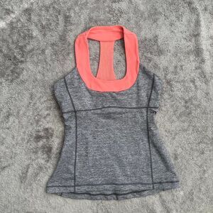 Lululemon gray heather halter workout top